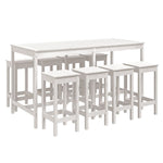 9 Piece Garden Bar Set White Solid Wood Pine 3154766