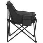 Camping Chairs with Pocket Foldable 2 pcs Black 366548
