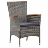 46084 7 Piece Garden Dining Set with Cushions Poly Rattan Grey