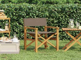 Dining Chair Brown and Taupe 56 x 54 x 87 cm Solid Teak Wood 42032675