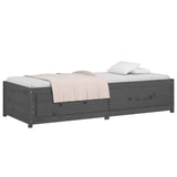 ZNTS Day Bed without Mattress Grey 90x190 cm Single Single Solid Wood Pine 821596