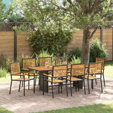 Garden Dining Set 9 pcs Black and Brown Poly Rattan 3365452