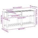 Garden Planter Beige 161.5 x 45 x 76.5 cm Solid fir wood 42006581