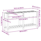 Garden Planter Beige 161.5 x 45 x 76.5 cm Solid fir wood 42006581