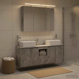 Bathroom Cabinet Set 4 pcs Concrete Grey Engineered Wood 3406418