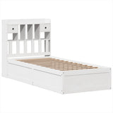 Bed Frame without Mattress White 75x190 cm Small Single Solid Wood Pine 3323519
