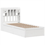 Bed Frame without Mattress White 90x190 cm Single Solid Wood Pine 3323516