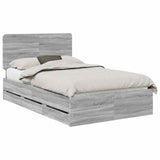 Bed Frame with Drawer Grey Sonoma 120 x 200 cm Engineer Wood 3412614