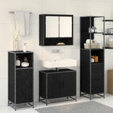 Bathroom Furniture Set 3 pcs Black Oak Engineered Wood 3402520