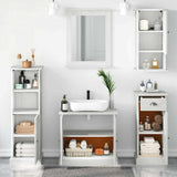 Bathroom Furniture Set VIGO 5 pcs Antique White Solid Pine Wood 3328548