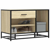 Shoe Bench Sonoma Oak 80x40x53.5 cm Engineered Wood and Metal 849225