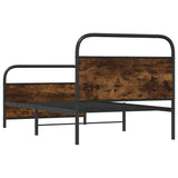 Bed Frame Without Mattress 107x203 cm Smoked Oak Engineered Wood 4100223