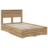 Bed Frame with Drawer Artisan Oak 120 x 200 cm Engineered Wood 3410018