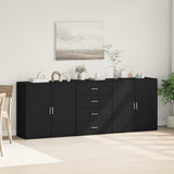 Sideboards 3 pcs Black Engineered Wood 3276610