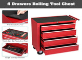 Steel maintenance tool cart single base cabinet 4 drawers 330lb red 52812447