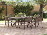 Garden Dining Set 7 pcs Bronze Aluminium 3334664
