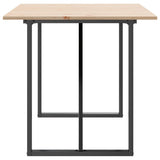 ZNTS Dining Table O-Frame 140x80x75 cm Solid Wood Pine and Steel 3282676