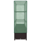 Raised Bed with Greenhouse Cover Rattan Look 160x40x138 cm 4015802