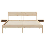 Bed Frame with Headboard Brown 160 x 200 cm Solid Pine Wood 873439