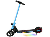 Folding Electric Scooter for Kids, with Dual Brakes, Front Suspension, LED Colourful Lights, Blue T3398P349454