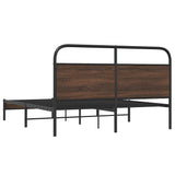 Bed Frame without Mattress 150x200 cm King Size Brown Oak Engineered Wood 4100466