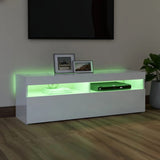 ZNTS TV Cabinet with LED Lights High Gloss White 120x35x40 cm 804379