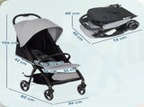 Travel Stroller, Lightweight Pushchair, Compact Buggy with Canopy, Basket and Multi-Position T3398P422776