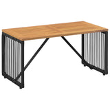 Outdoor Table Black and Brown 80 x 40 x 40 cm Poly Rattan 42025164