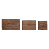 Nesting Table 3 pcs Brown Solid Mahogany wood 42012410
