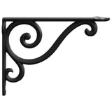 Wall Shelf Brackets 12 pcs Black 23.5 x 28 x 3.5 cm Steel 42038878