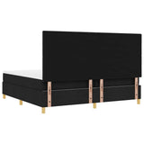 Box Spring Bed with Headboard Black 200 x 200 cm Fabric 3339646