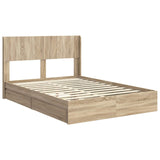 Bed Frame with Storage and Headboard Sonoma Oak 150 x 200 cm 3414373