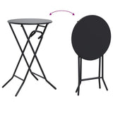 Garden Table Folding Anthracite 50 x 50 x 72 cm Metal 42010320