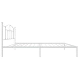 Metal Bed Frame without Mattress with Headboard White 100x200cm 353483