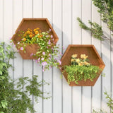 ZNTS Wall Planters 2 pcs Rusty Corten Steel 46x10x40 cm 823685