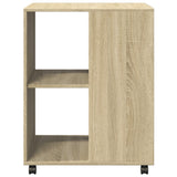 ZNTS Side Table with Wheels Sonoma Oak 55x60x78 cm Engineered Wood 853157