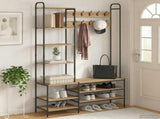 Coat Stand with Shoes Bench Artisan Oak 120.5 x 34 x 190 cm 8012043