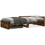 Bed Frame without Mattress Smoked Oak 90x190 cm Single Engineered Wood 849590