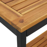 Outdoor Table with Storage Natural and Black 110 x 35 x 75 cm 4010607