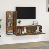 3 Piece TV Cabinet Set Smoked Oak Engineered Wood 3120257