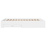 Bed Frame White Engineered wood, Plywood Double Bed Frame 3280384