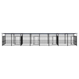 Outdoor Dog Kennel with Roof Steel 15.02 m 3124670