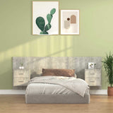 Bed Headboard with Cabinets Concrete Grey Engineered Wood 3115687