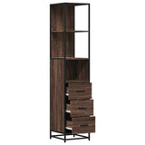 ZNTS Bathroom Cabinet Brown Oak 35x37.5x166 cm Engineered Wood 849248