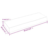 Wall Shelf Light Brown 60x20x6 cm Treated Solid Wood Oak 363643