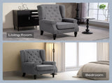 Teddy Fleece Retro Wingback Chair - Grey T3398P378079