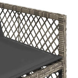 15 Piece Garden Dining Set with Cushions Grey Poly Rattan 3210878