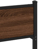 Metal Bed Frame without Mattress Brown Oak 160x200 cm 3308516