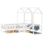 Bed and Bench Set with Roof without Mattress White 75x190 cm Small Single 3282184
