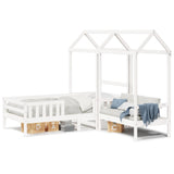 Bed and Bench Set with Roof without Mattress White 75x190 cm Small Single 3282184